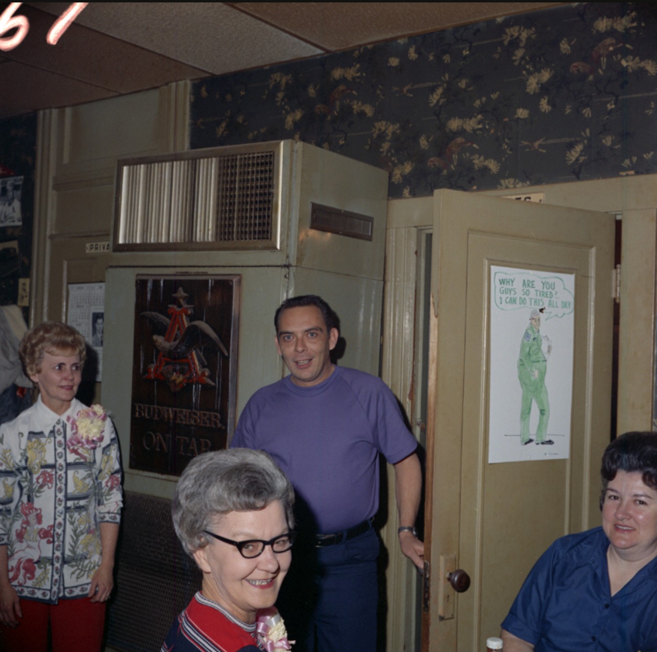 Inside Franny's Tavern 1972 Budweiser on tap sign Springfield Illinois